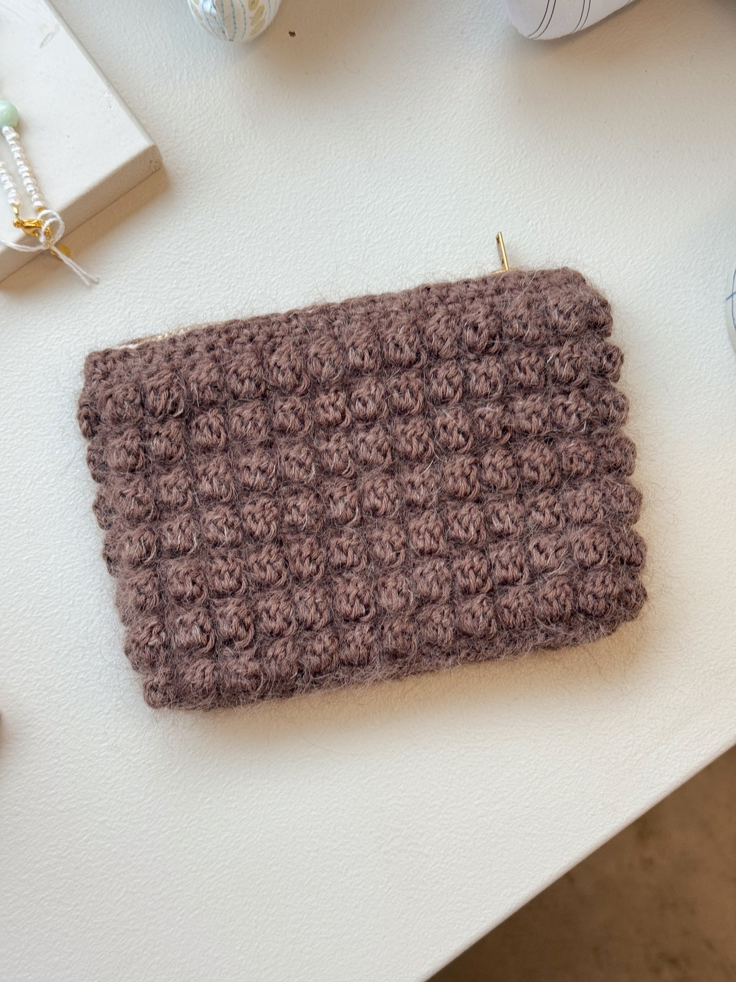 Bubble Clutch, lille | Brun