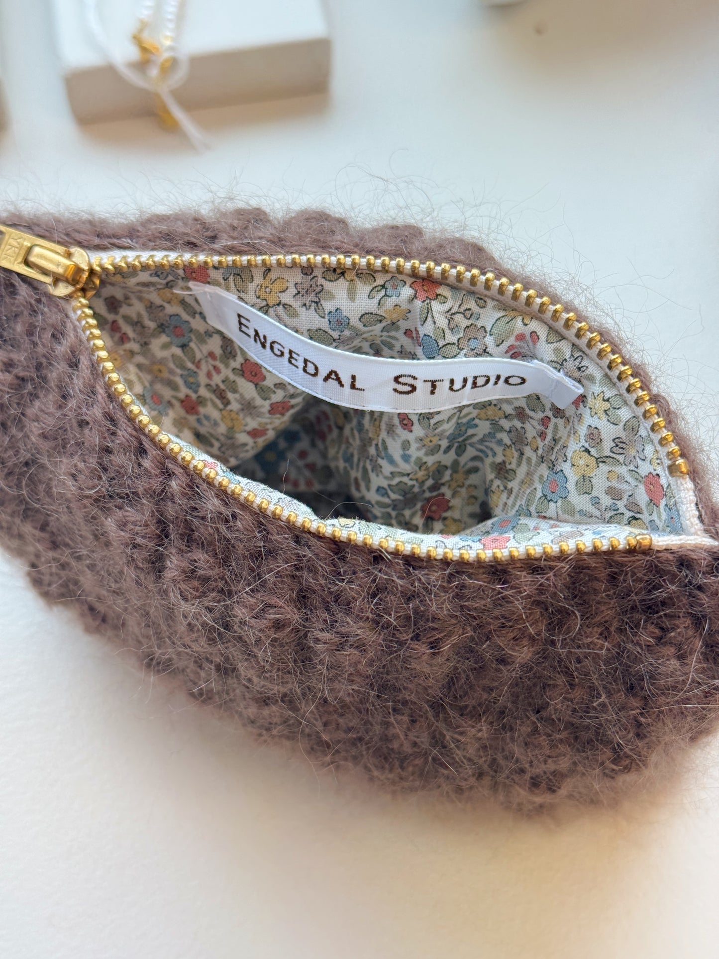 Bubble Clutch, lille | Brun
