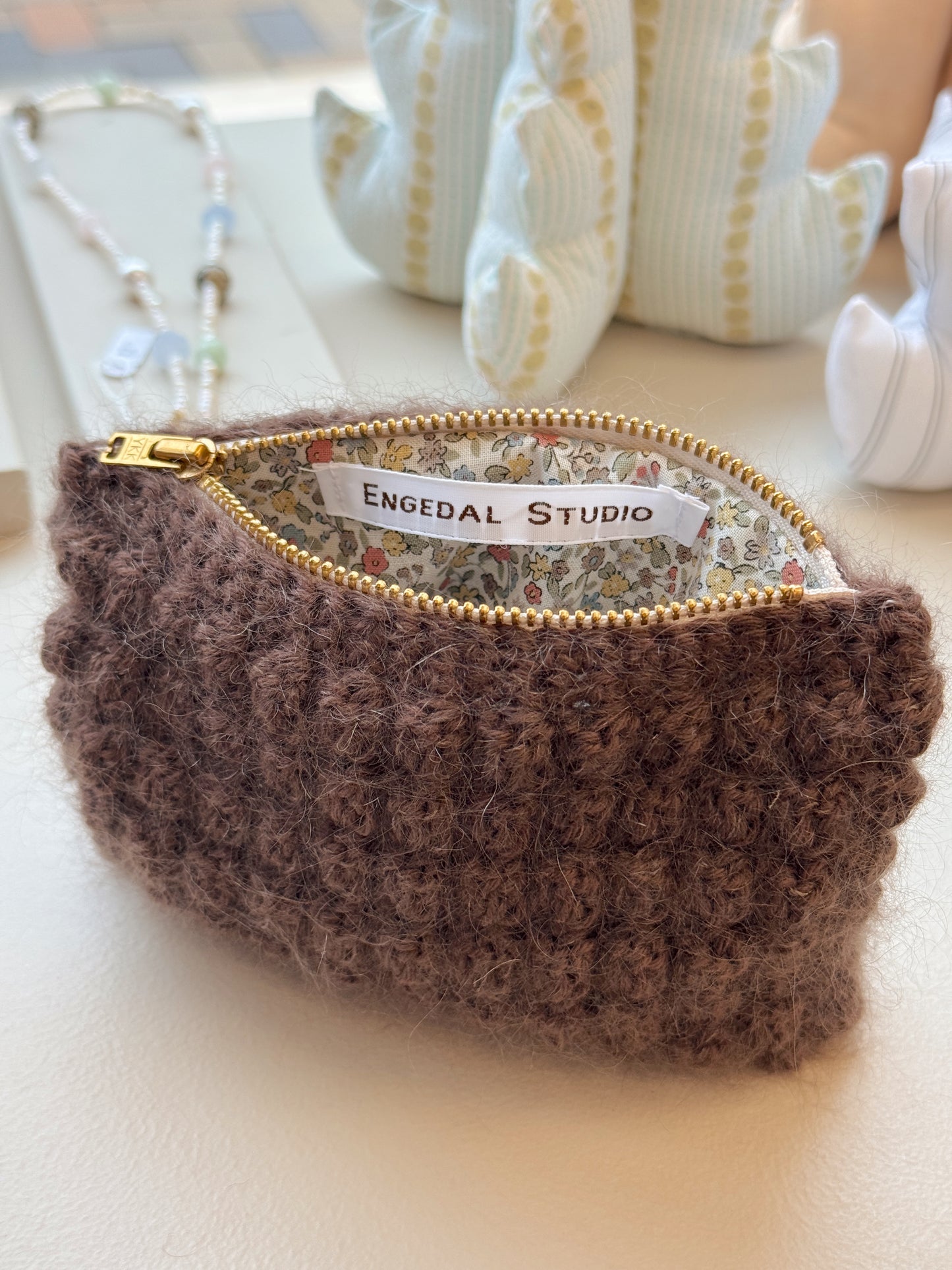 Bubble Clutch, lille | Brun