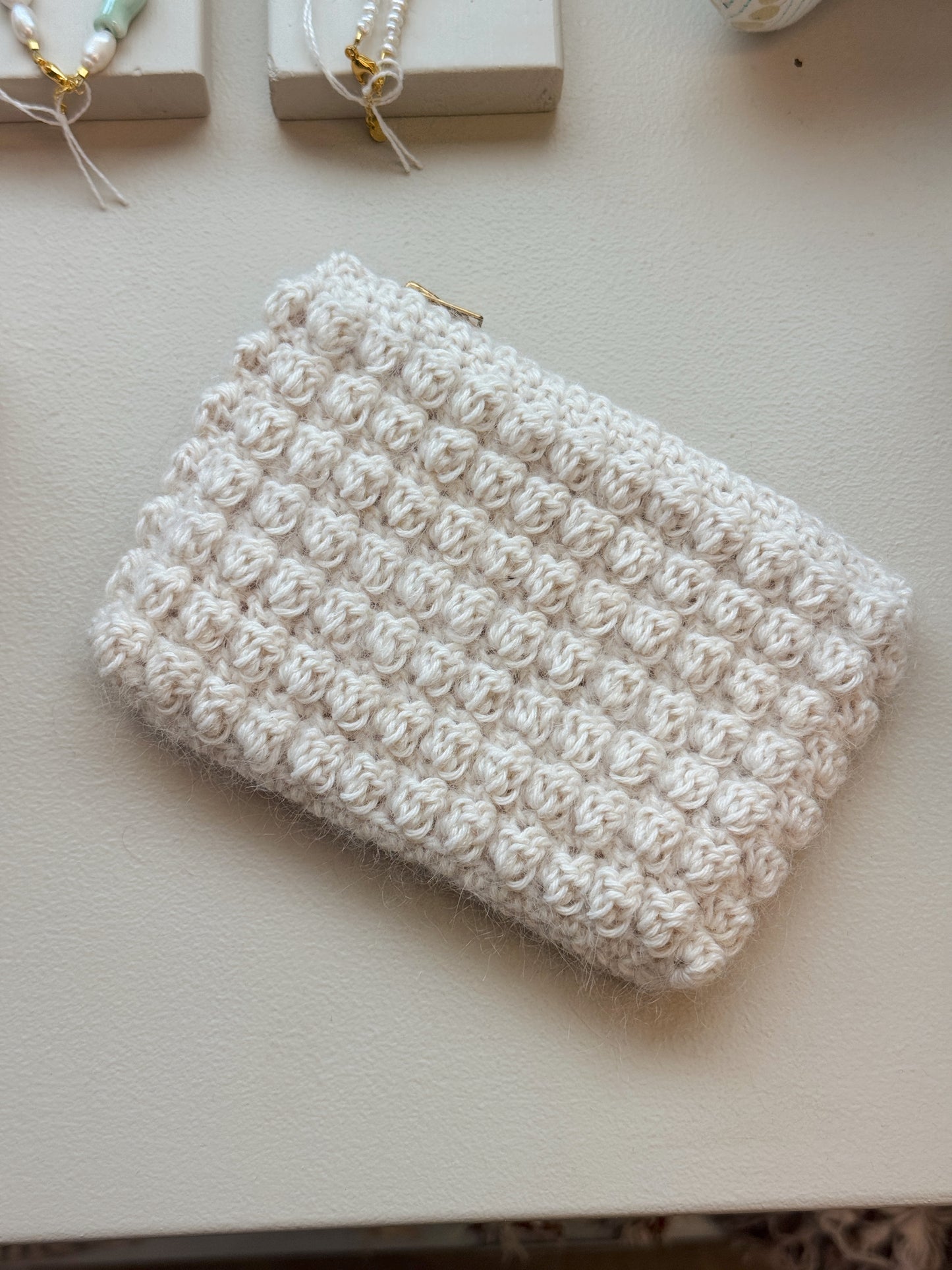 Bubble Clutch, lille | Offwhite