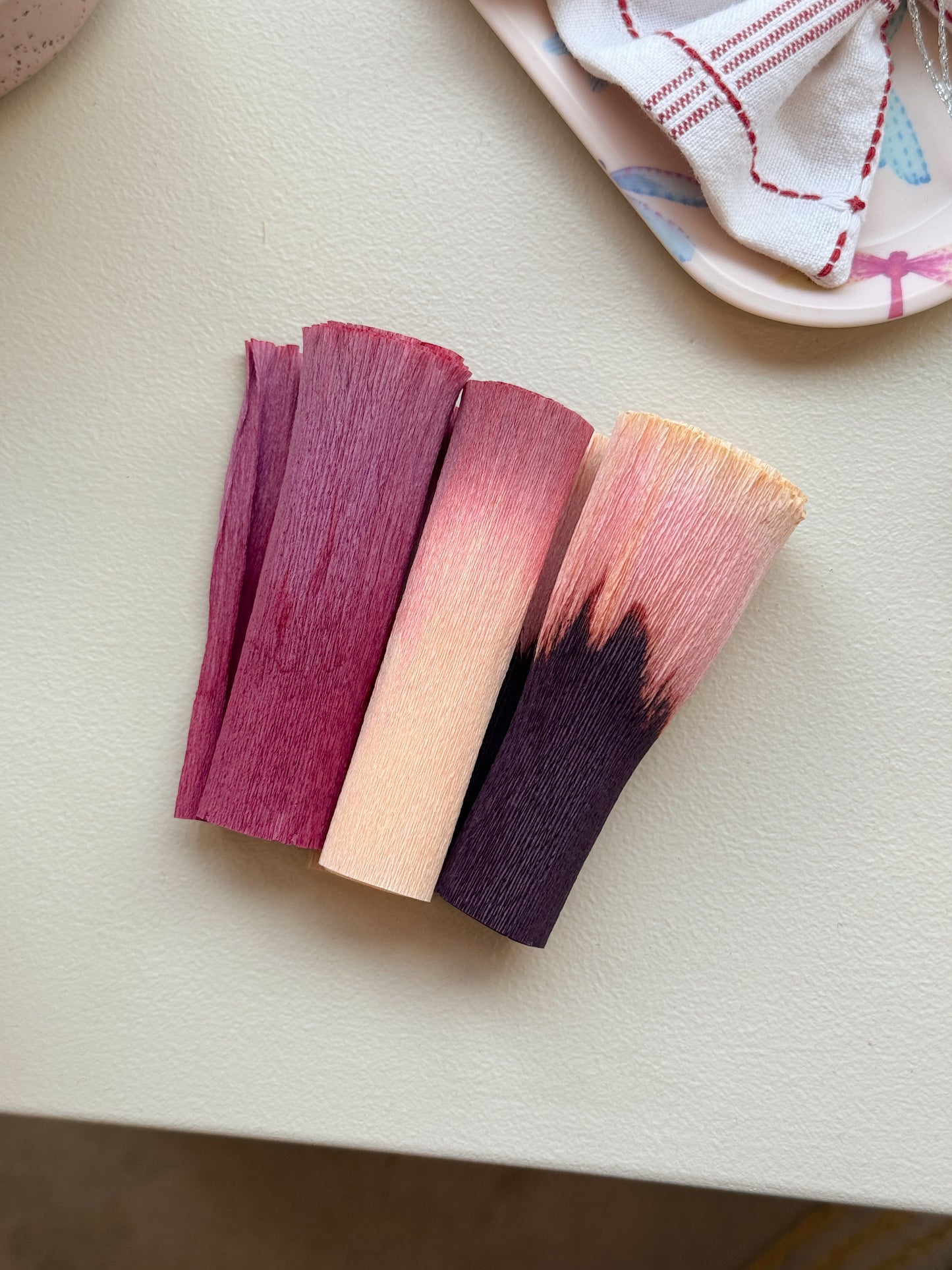 DIY-kit, blomster i crepepapir (3 stk)