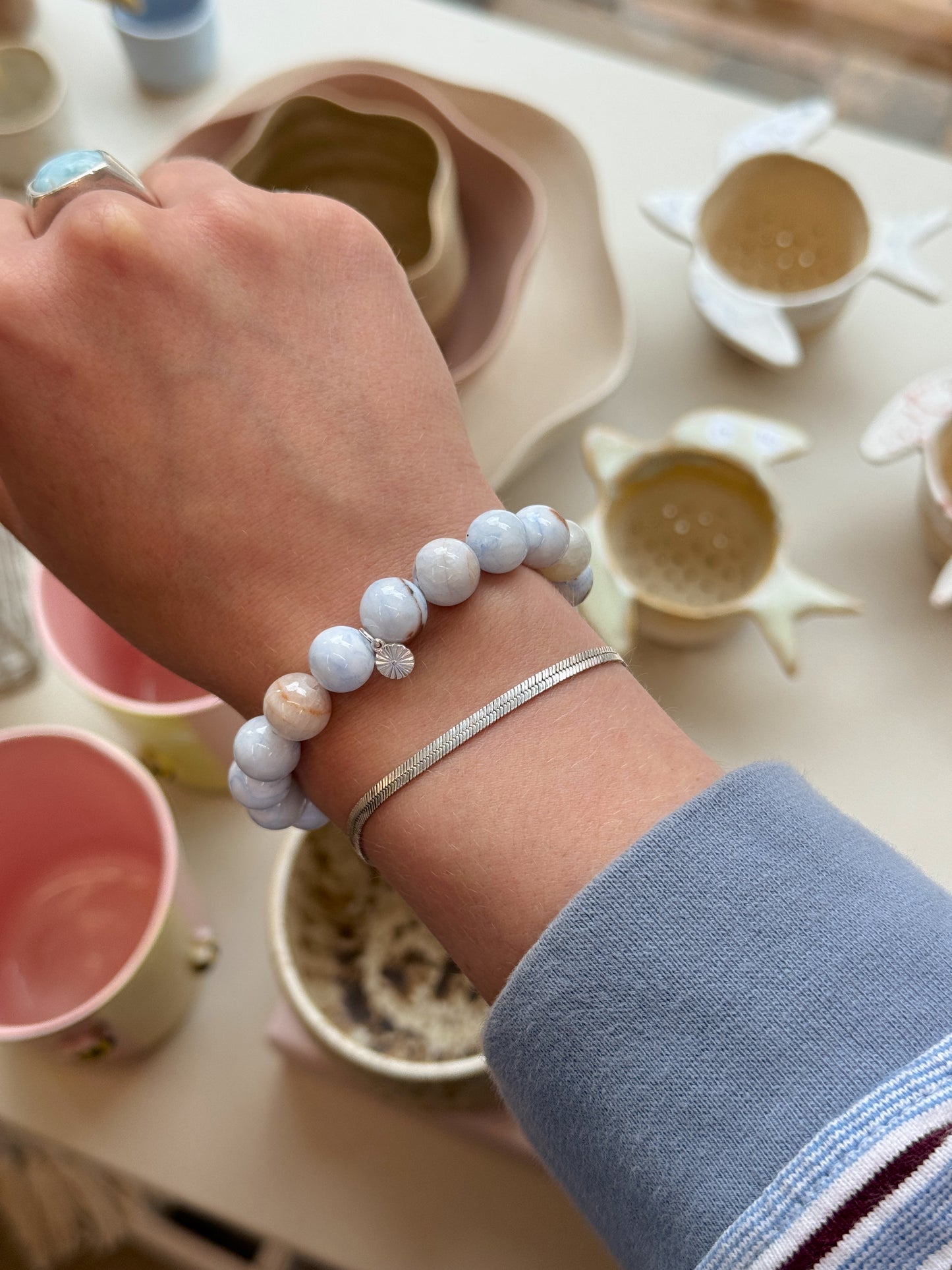 Bracelet with natural stones | Purple