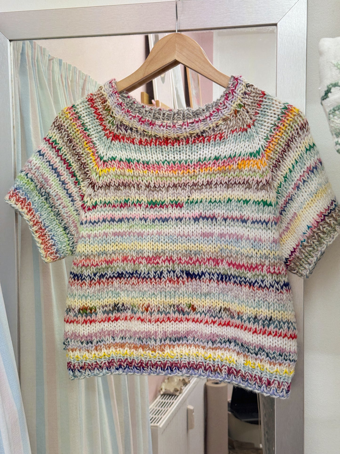 Kortærmet striktrøje | Str. XS