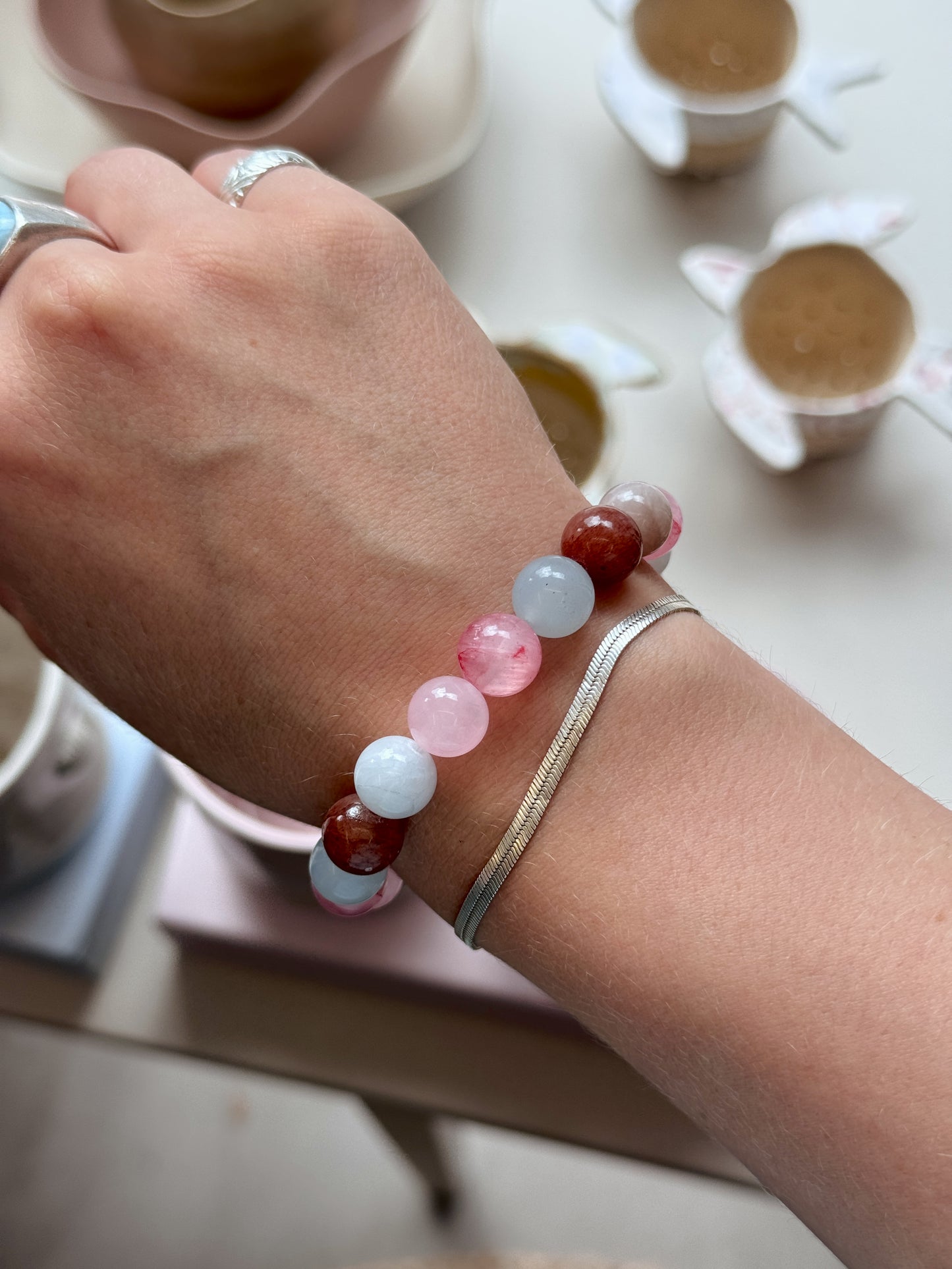 Bracelet with natural stones | Purple