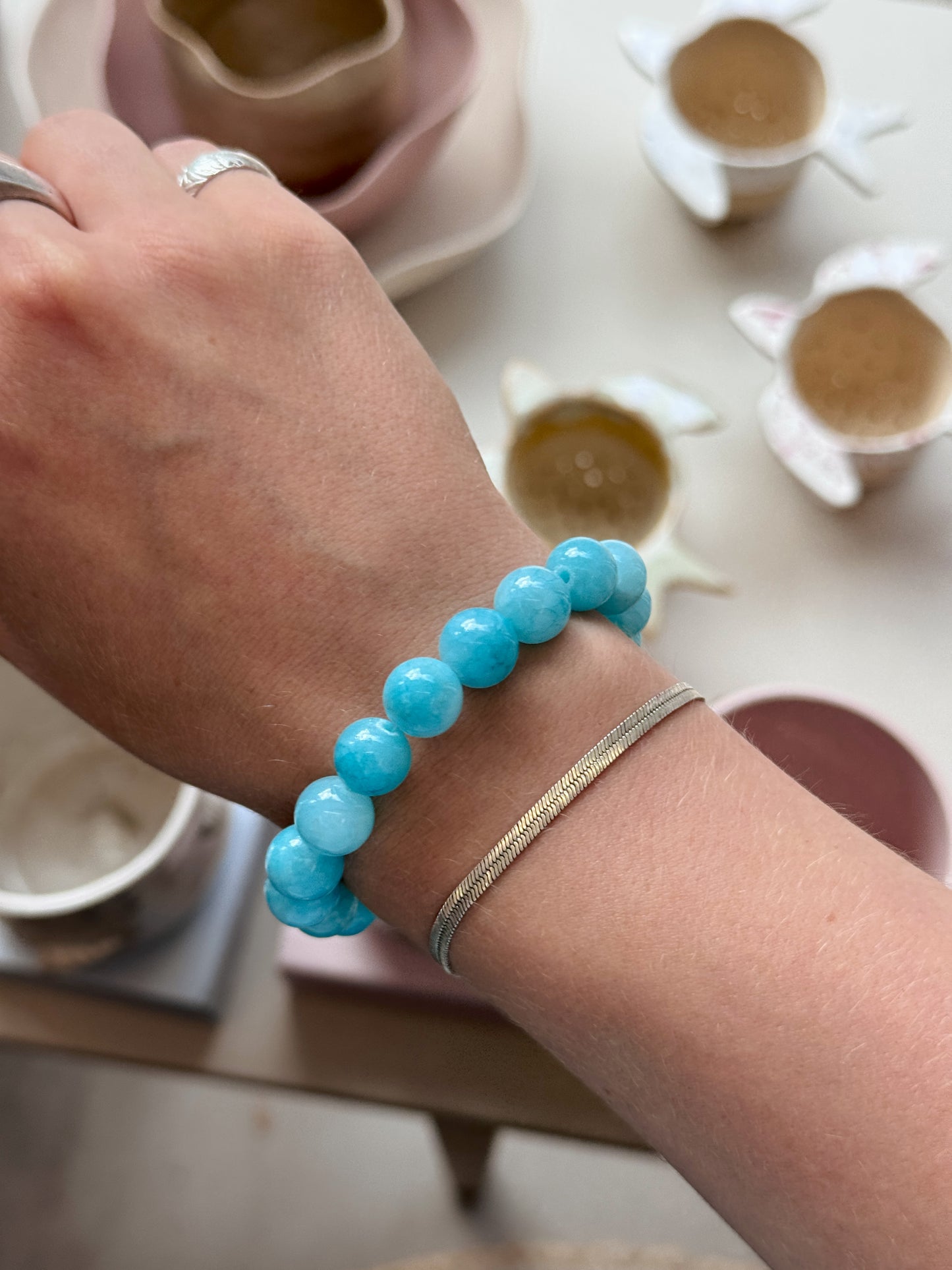 Bracelet with natural stones | Purple