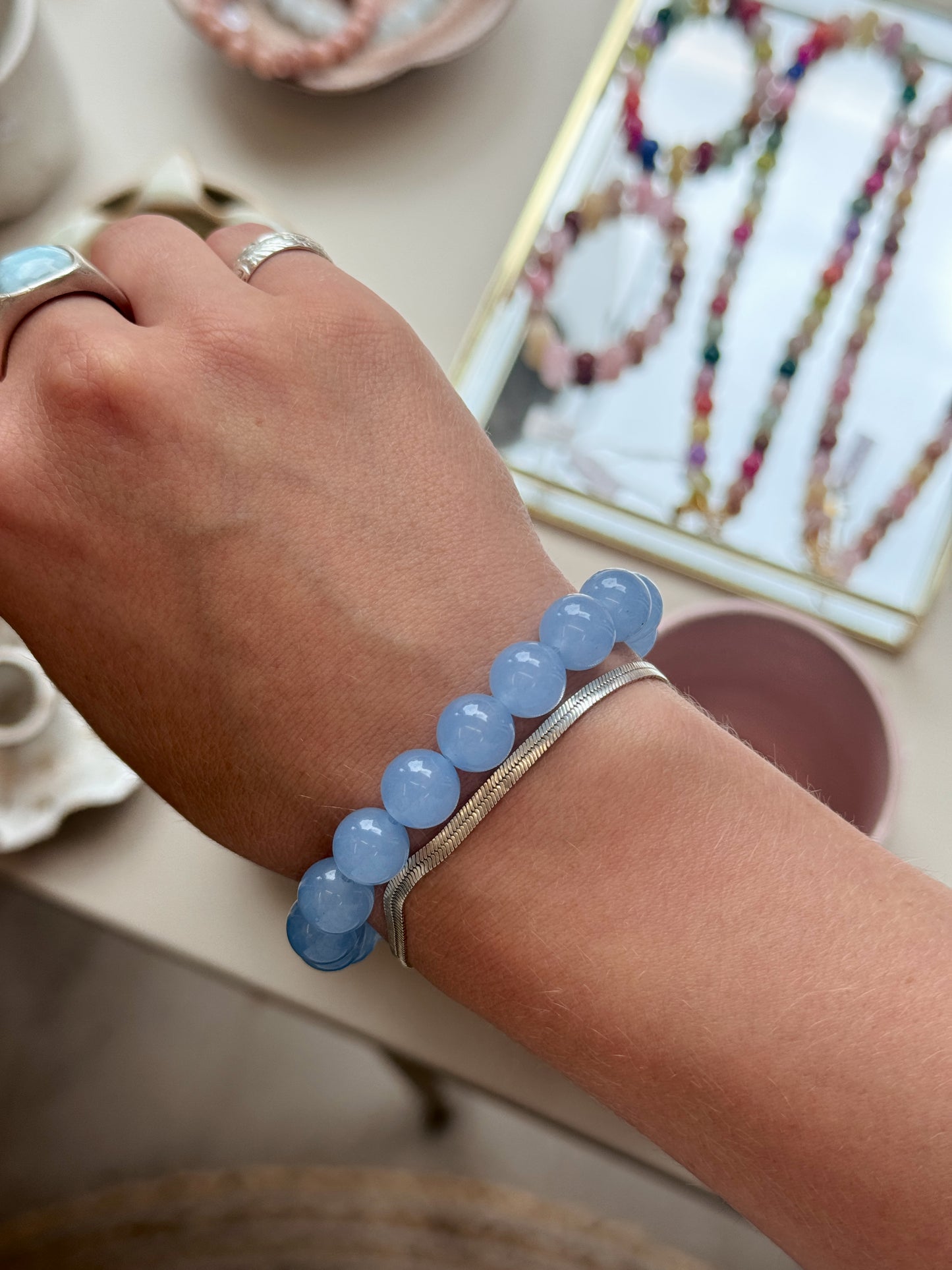 Bracelet with natural stones | Purple