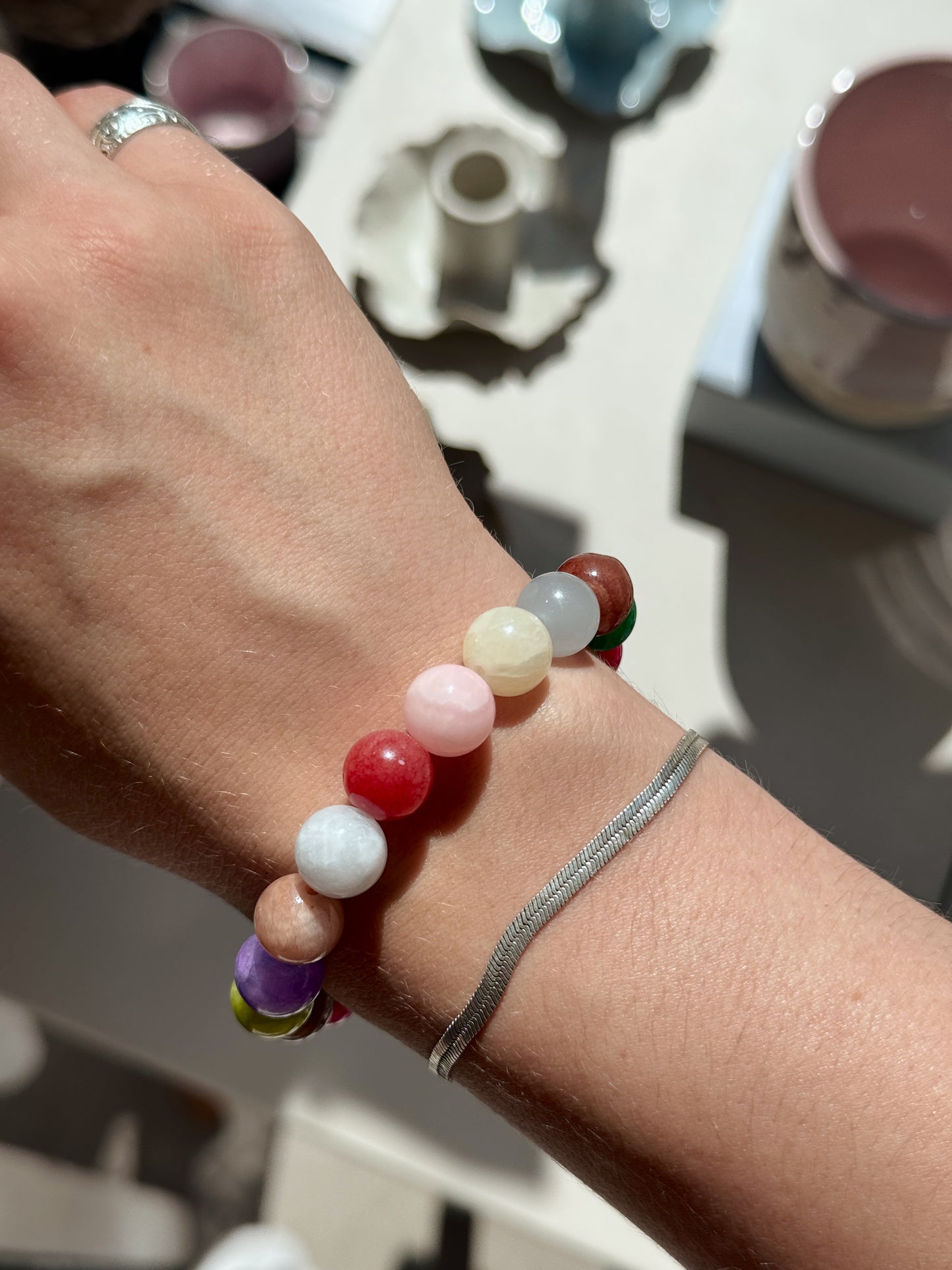 Armbånd m. natursten | Multi