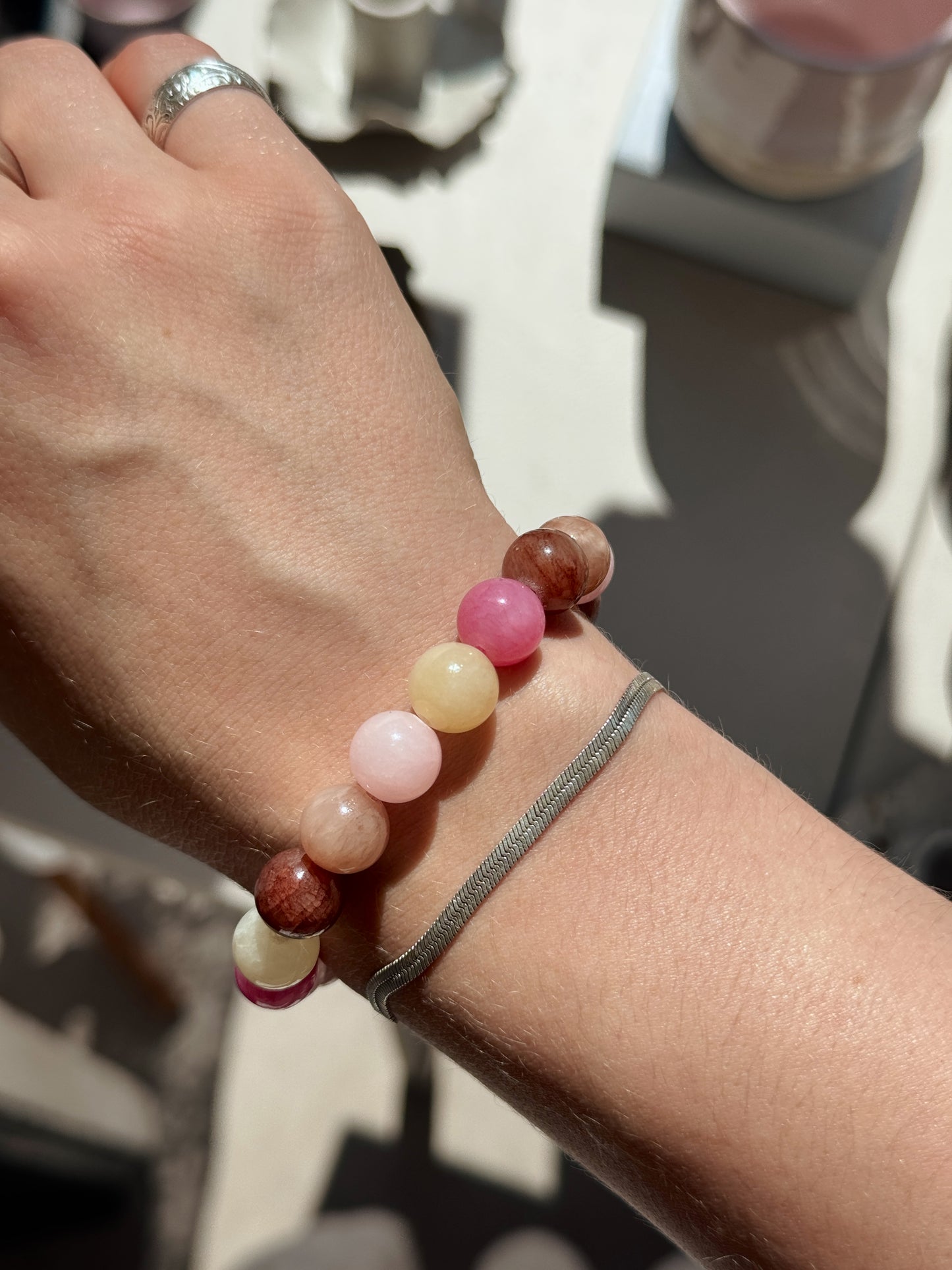 Armbånd m. natursten | Multi
