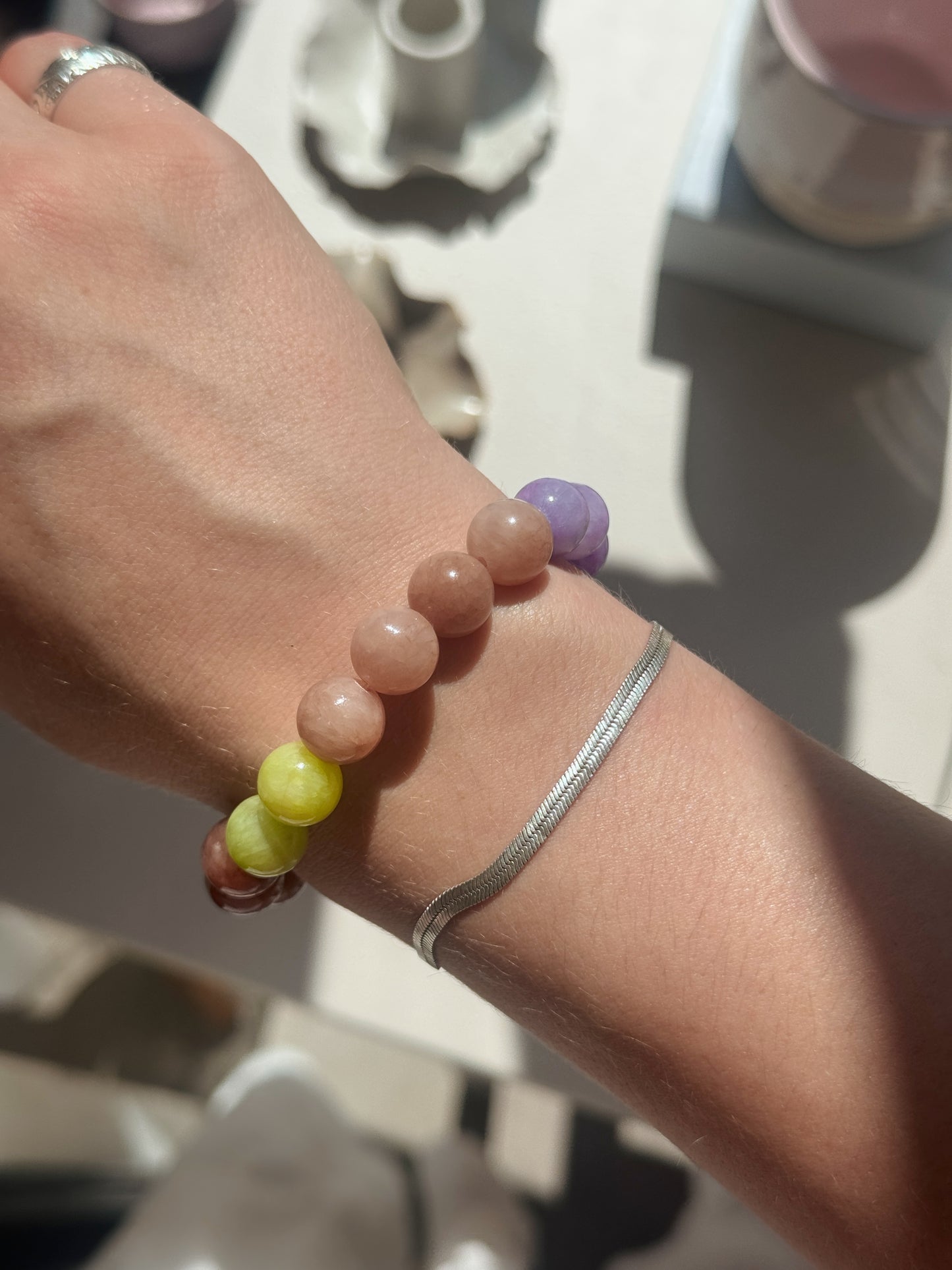 Armbånd m. natursten | Multi