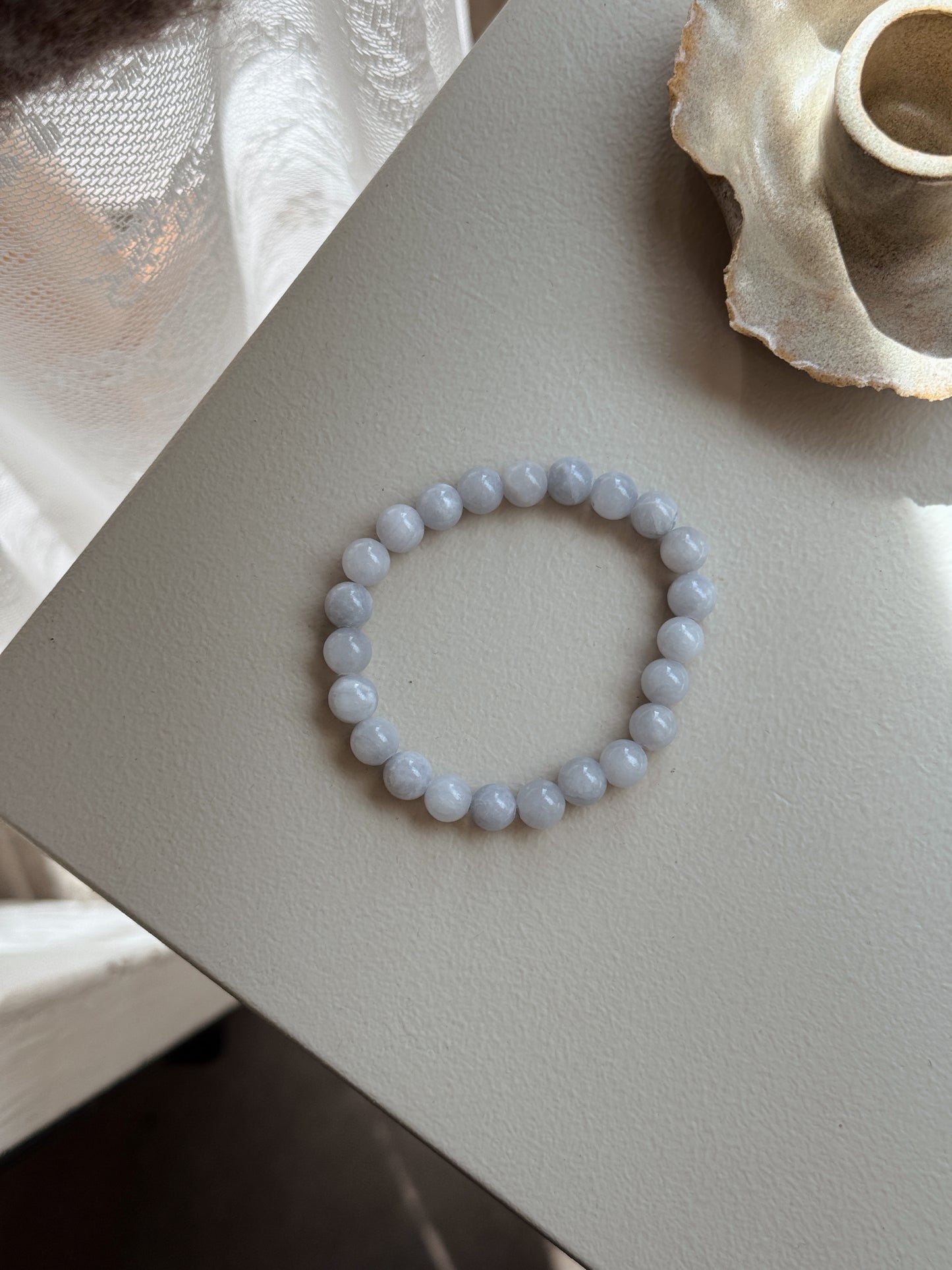 Armbånd m. natursten | Grå