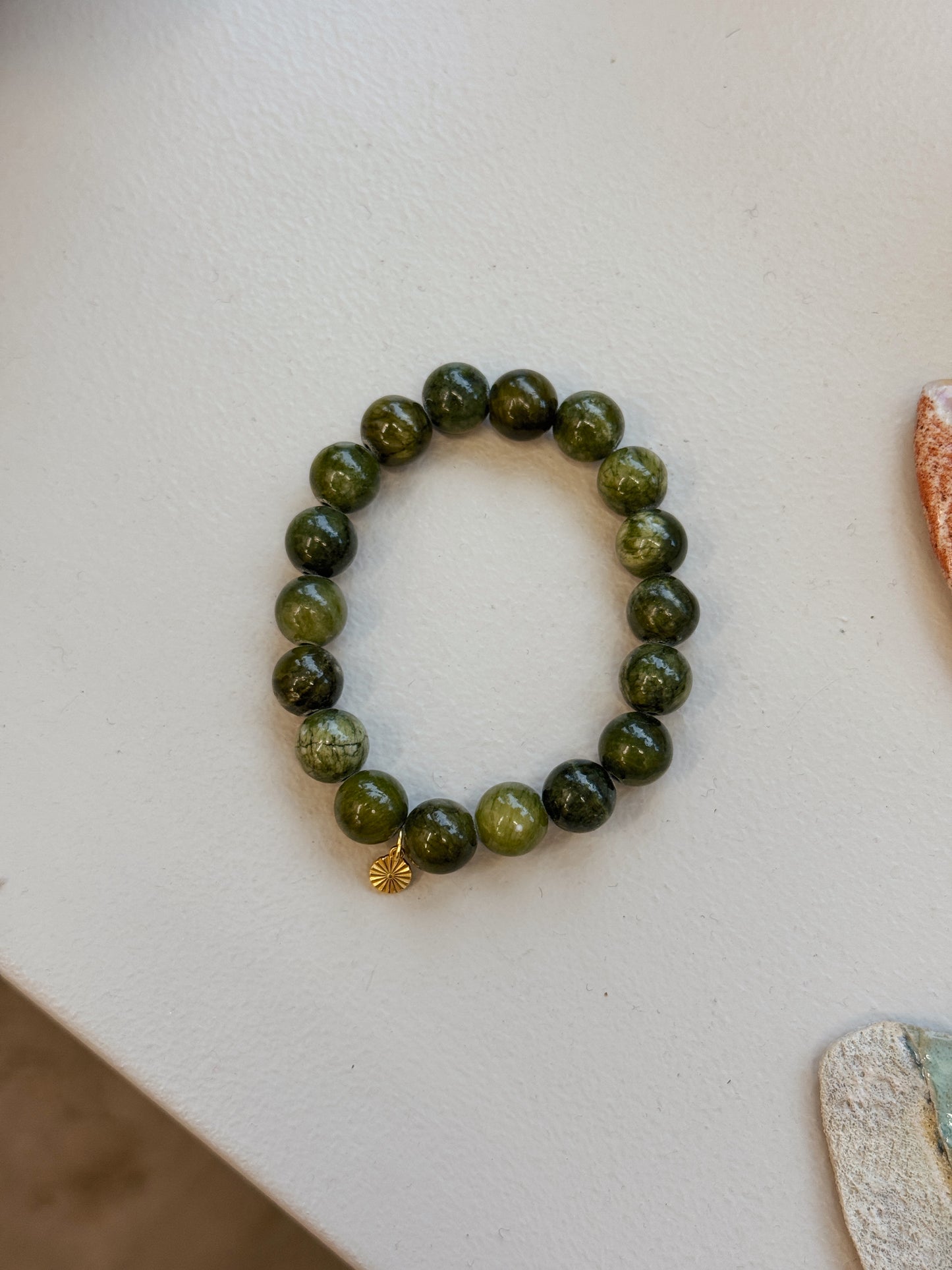 Armbånd m. natursten | Grøn
