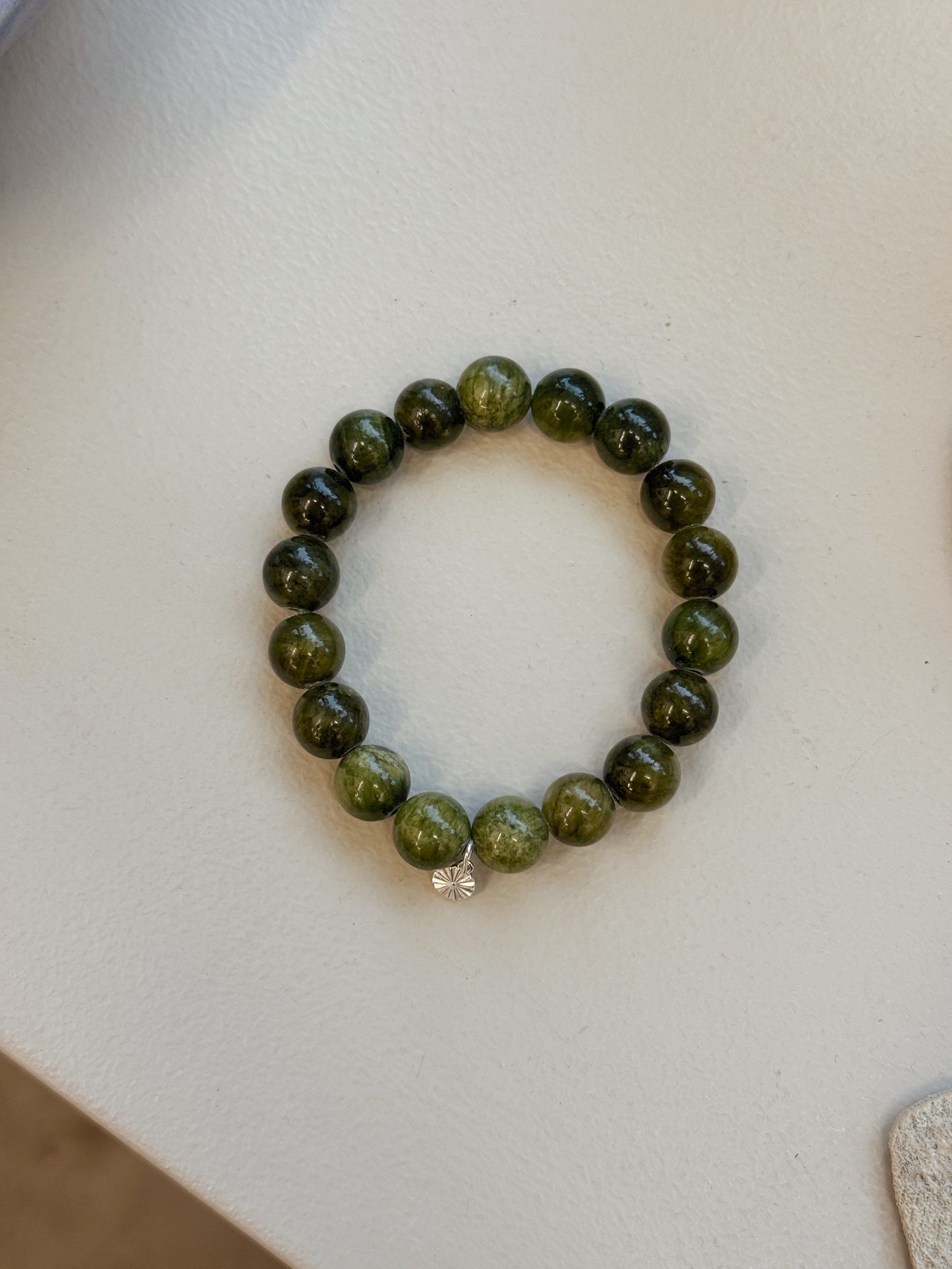 Armbånd m. natursten | Grøn