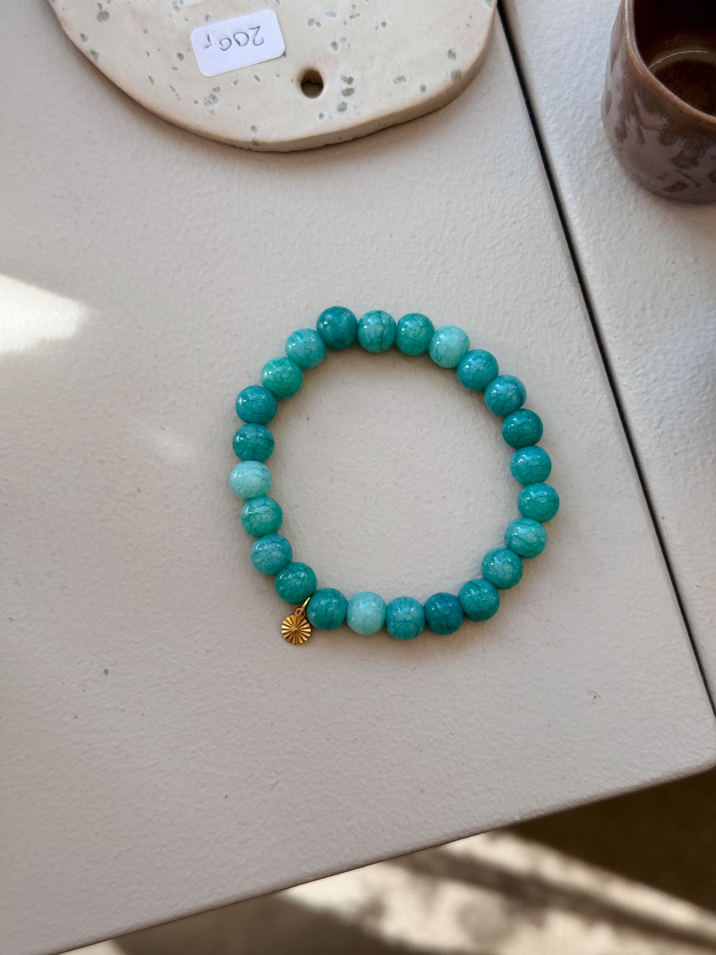 Armbånd m. natursten | Turkis