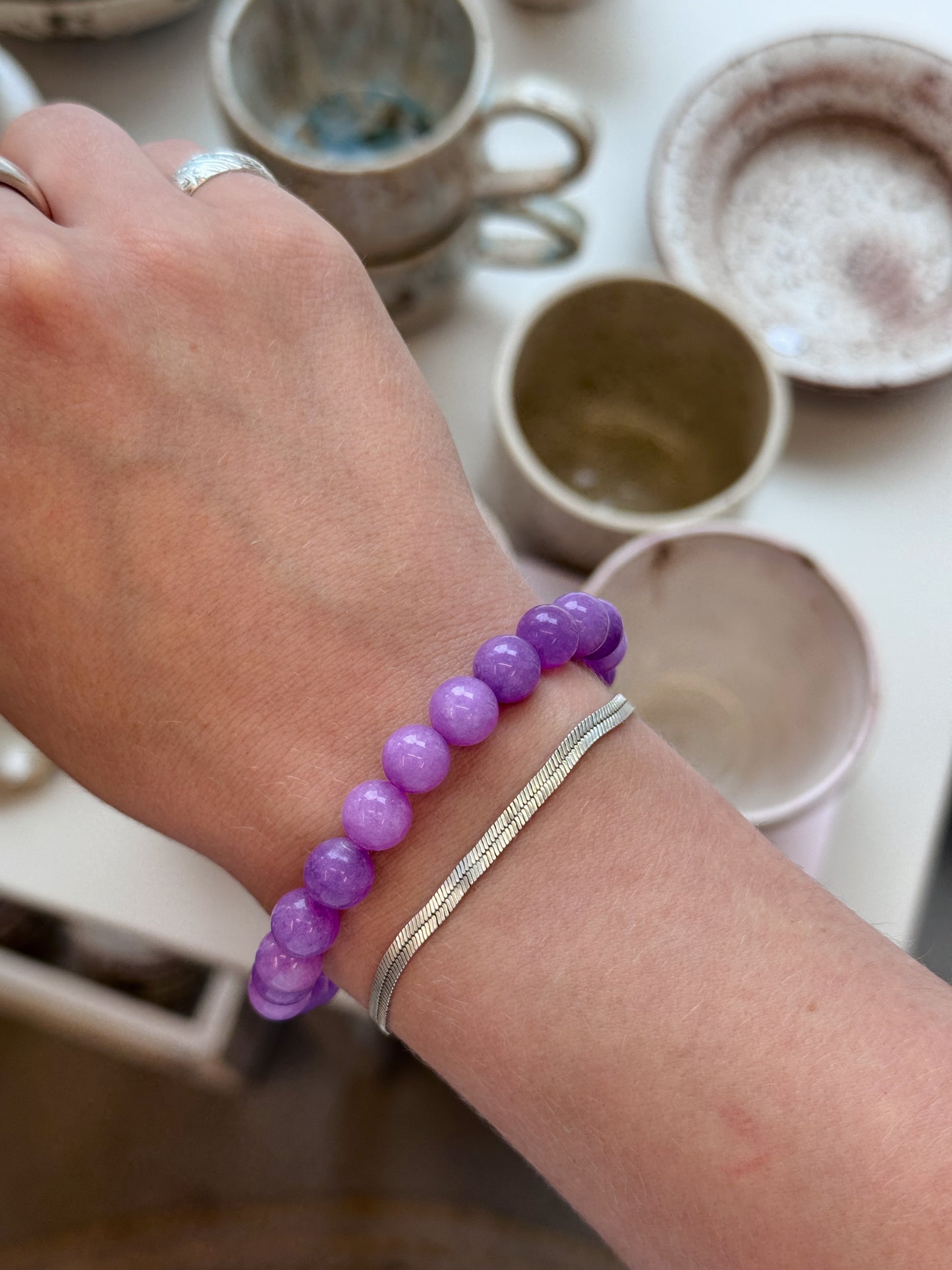 Bracelet with natural stones | Purple