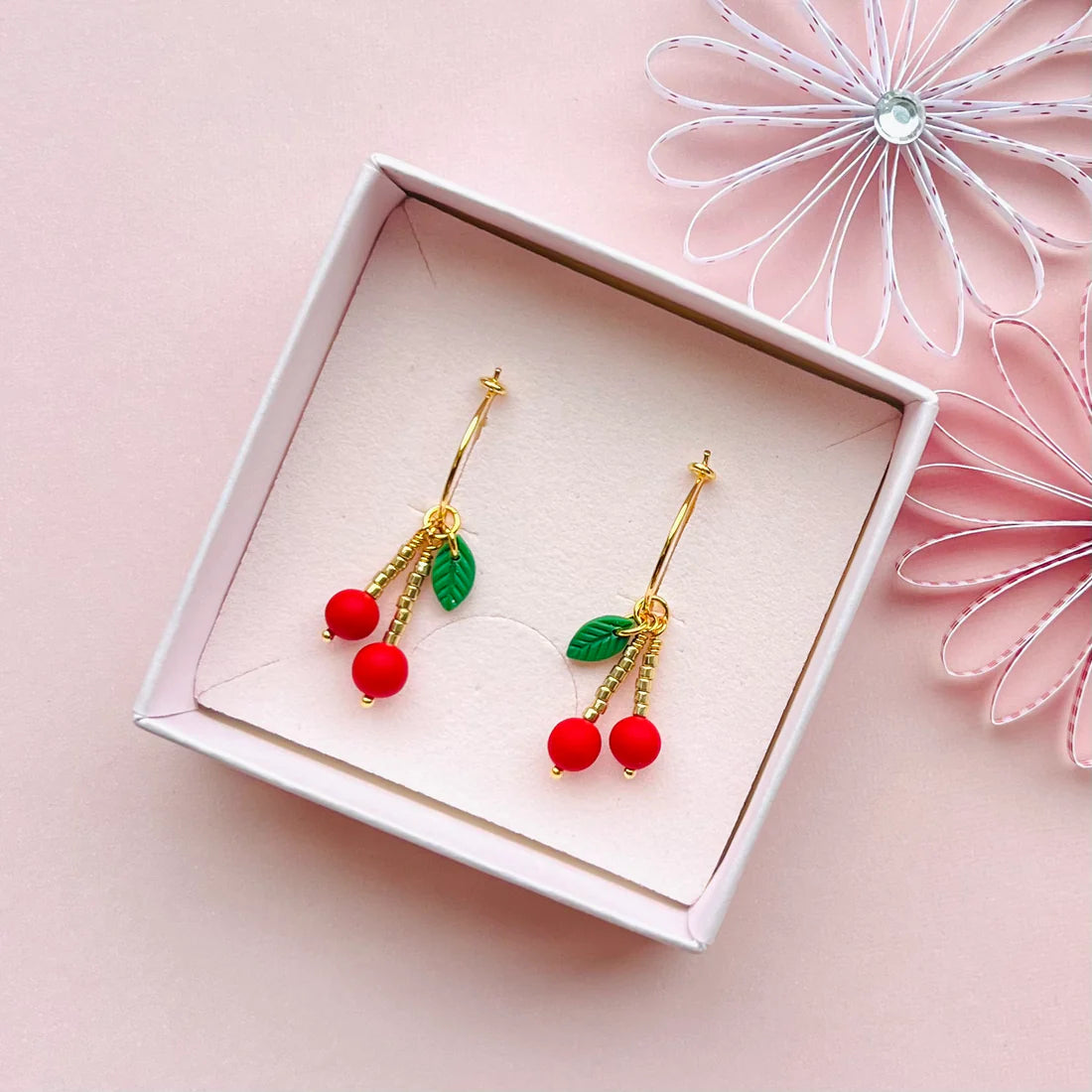 Kirsebær hoops | Forgyldt sterlingsølv