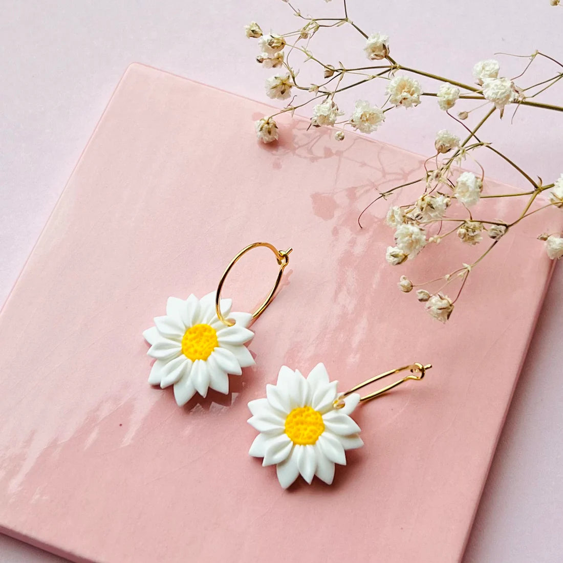 Marguerit hoops | Forgyldt sterlingsølv