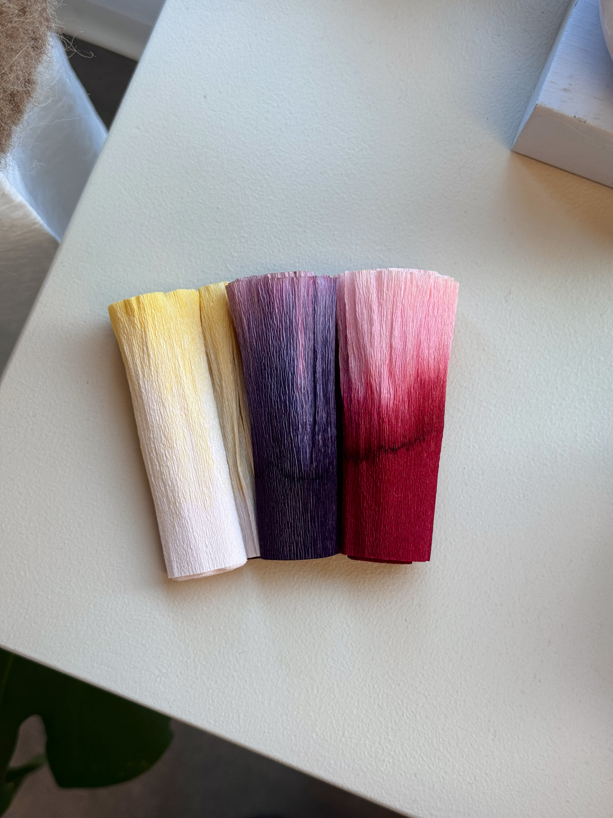 DIY-kit, blomster i crepepapir (3 stk)
