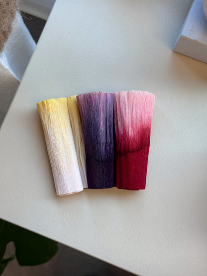 DIY-kit, blomster i crepepapir (3 stk)