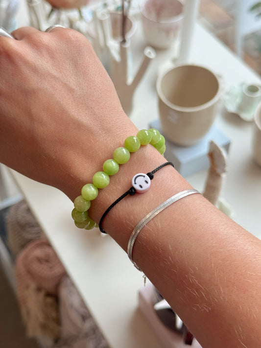 Armbånd m. natursten | Grøn