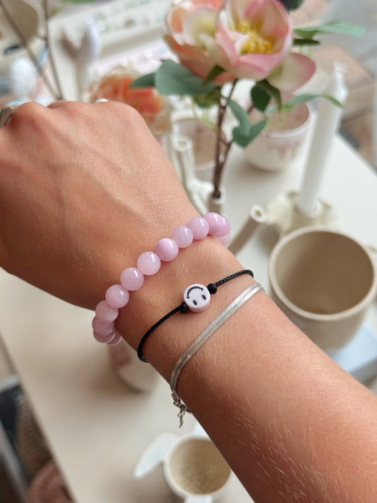 Armbånd m. natursten | Lys lilla