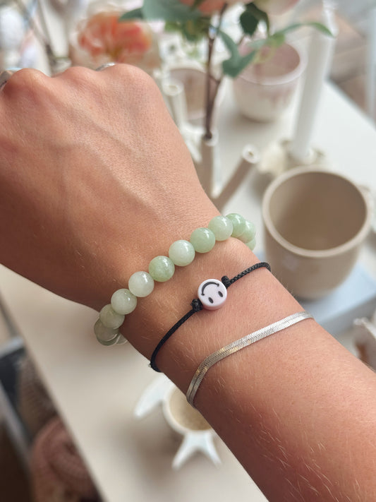Armbånd m. natursten | Mint grøn