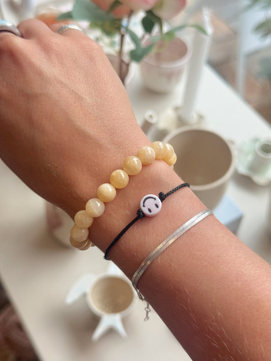 Armbånd m. natursten | Gul