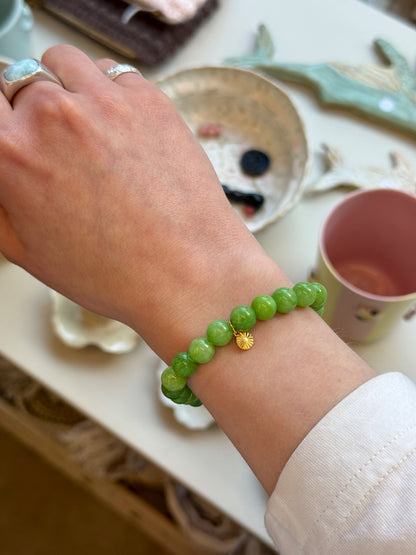 Armbånd m. natursten | Grøn