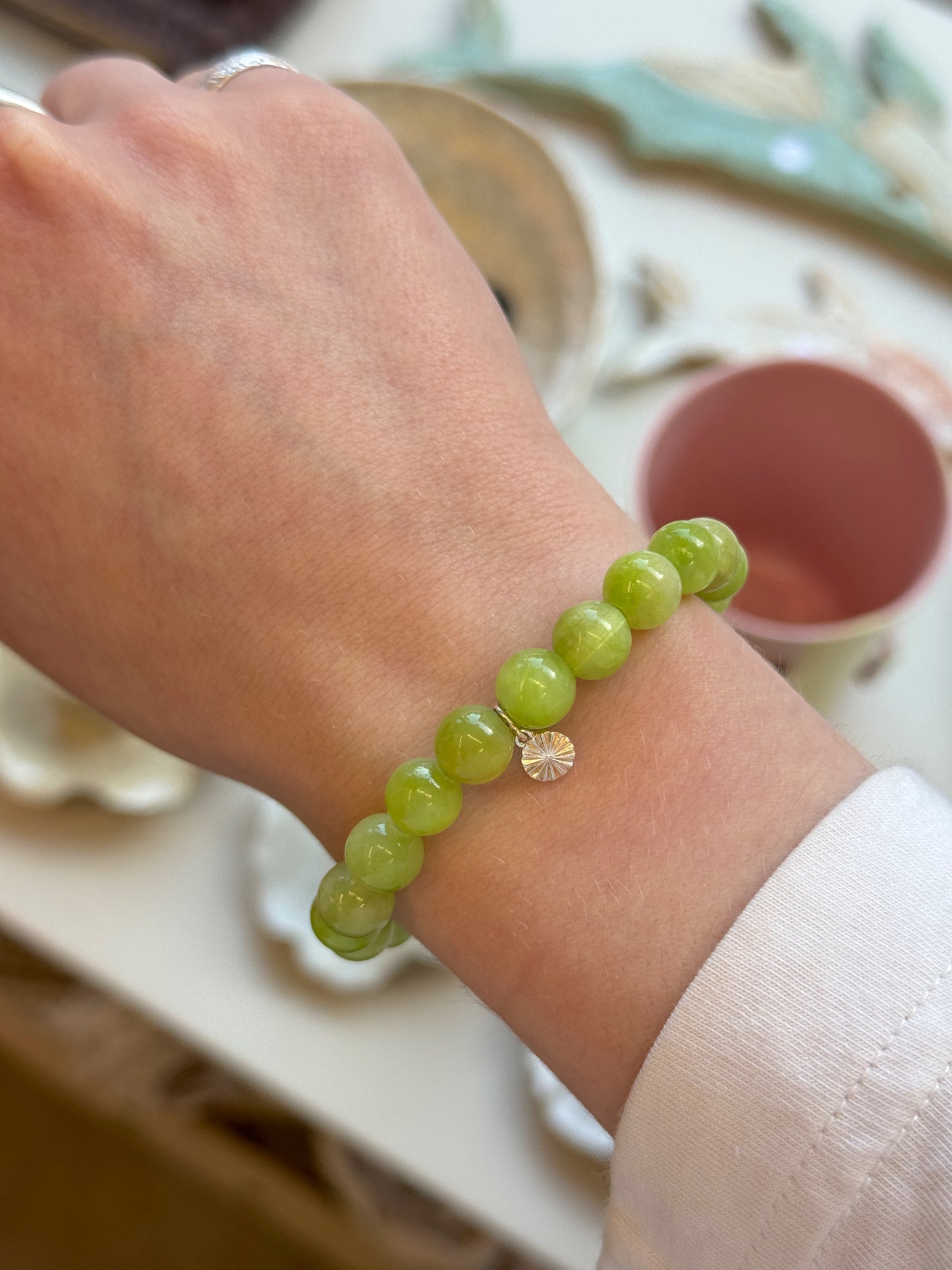 Armbånd m. natursten | Lime