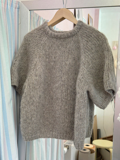 Kortærmet striktrøje | Alpaca/Silke