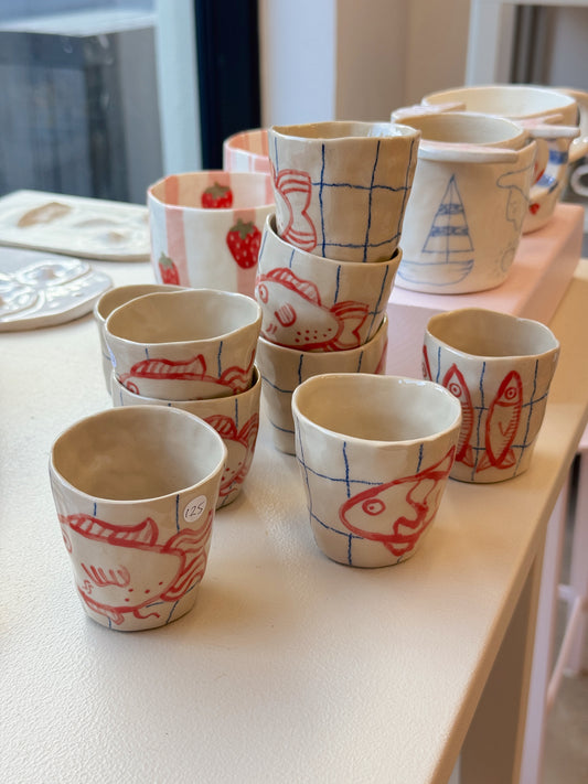 Espressokopper med fisk