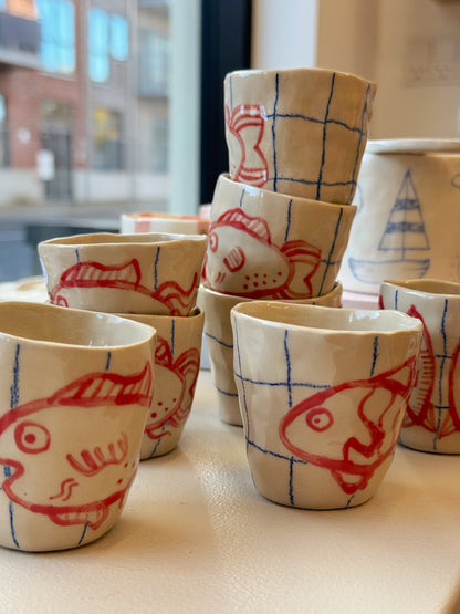 Espressokopper med fisk