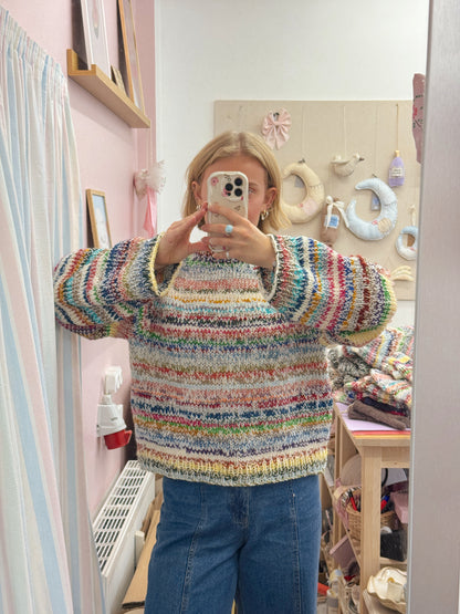 Langærmet striktrøje | Str. M