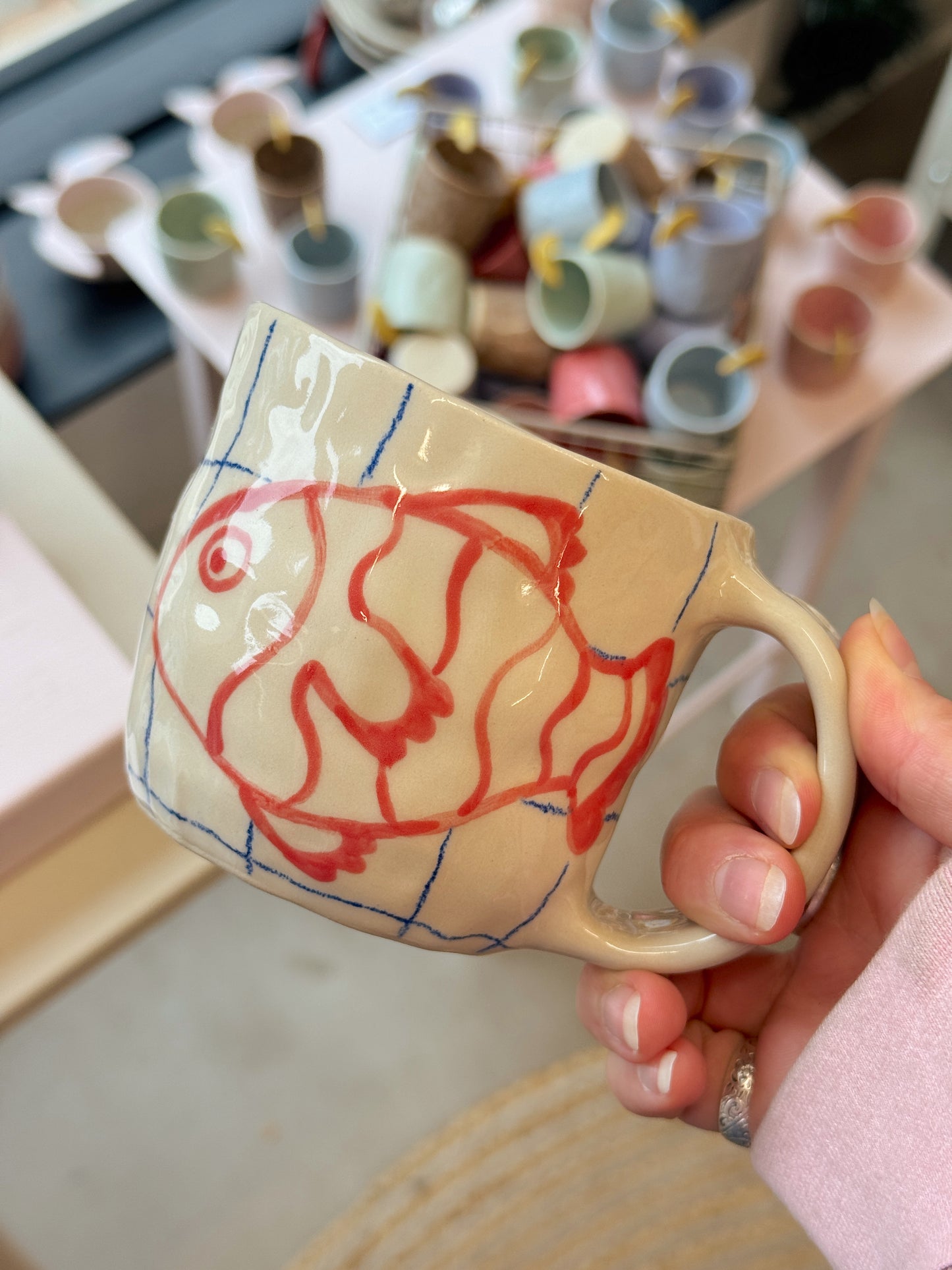 Kop med fisk | Med hank