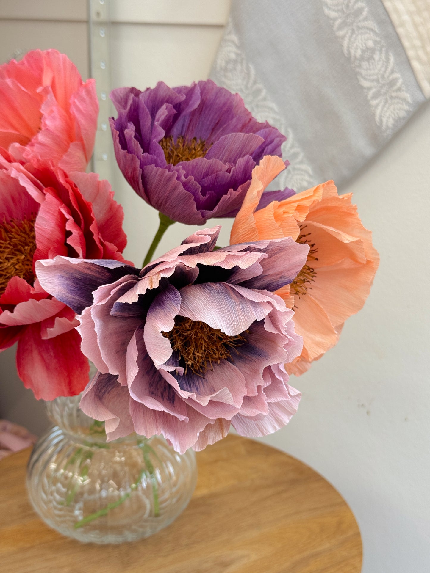 DIY-kit, blomster i crepepapir (5 stk)