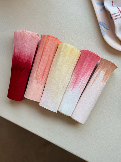 DIY-kit, blomster i crepepapir (5 stk)