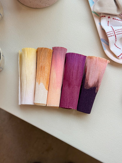 DIY-kit, blomster i crepepapir (5 stk)