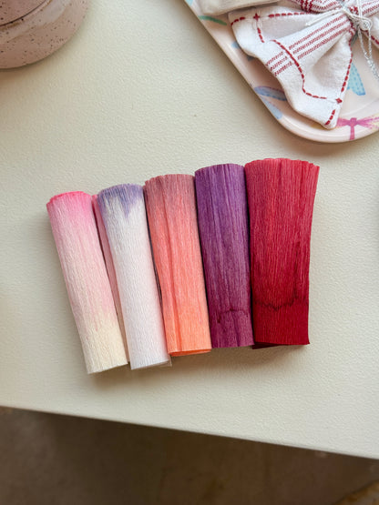 DIY-kit, blomster i crepepapir (5 stk)