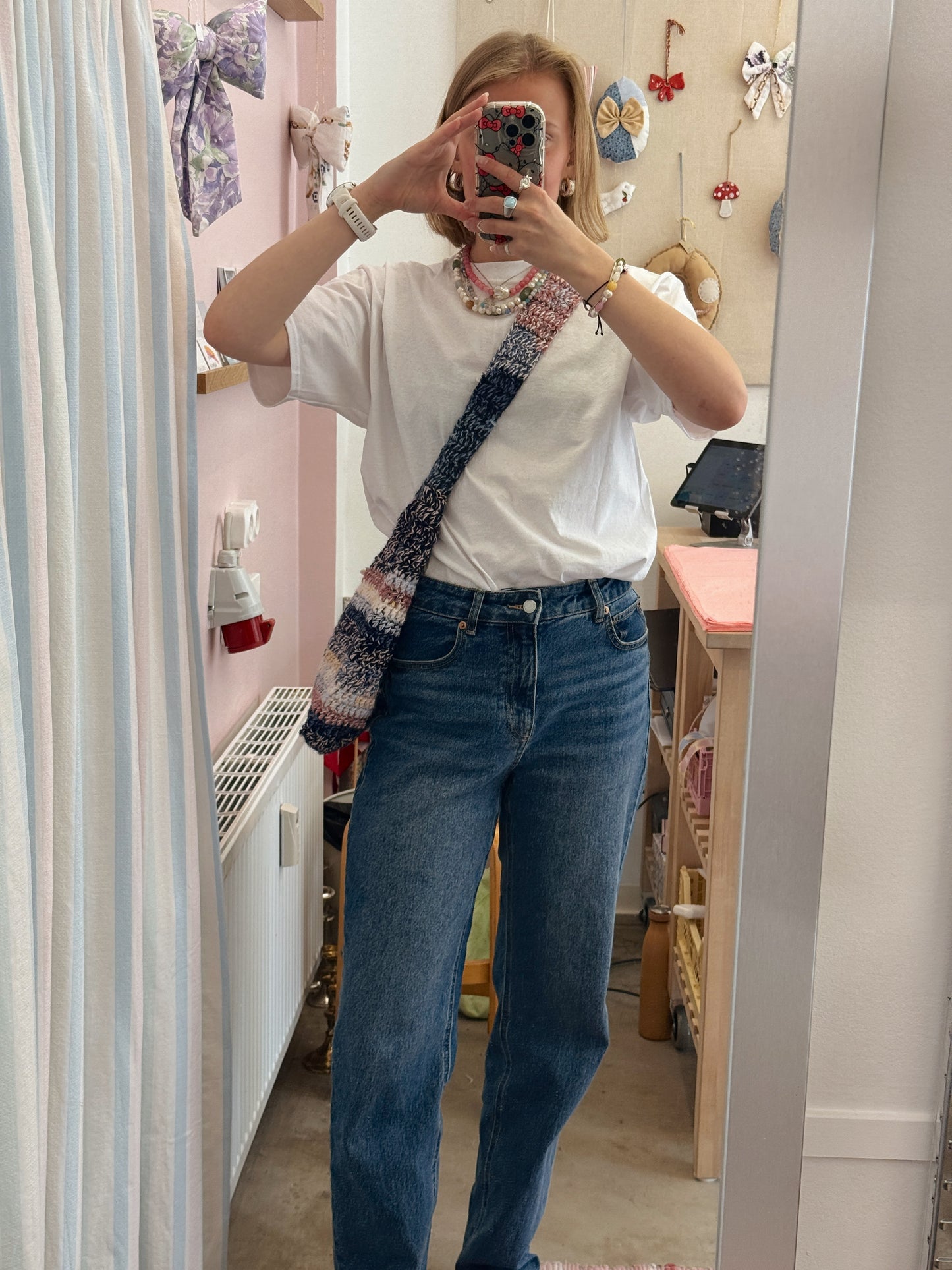 Hæklet crossover taske