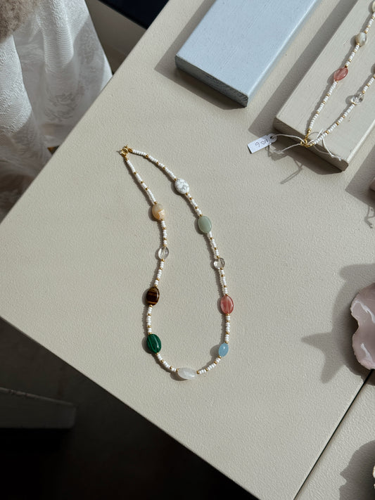 Halskæde White/Stone | No. 7