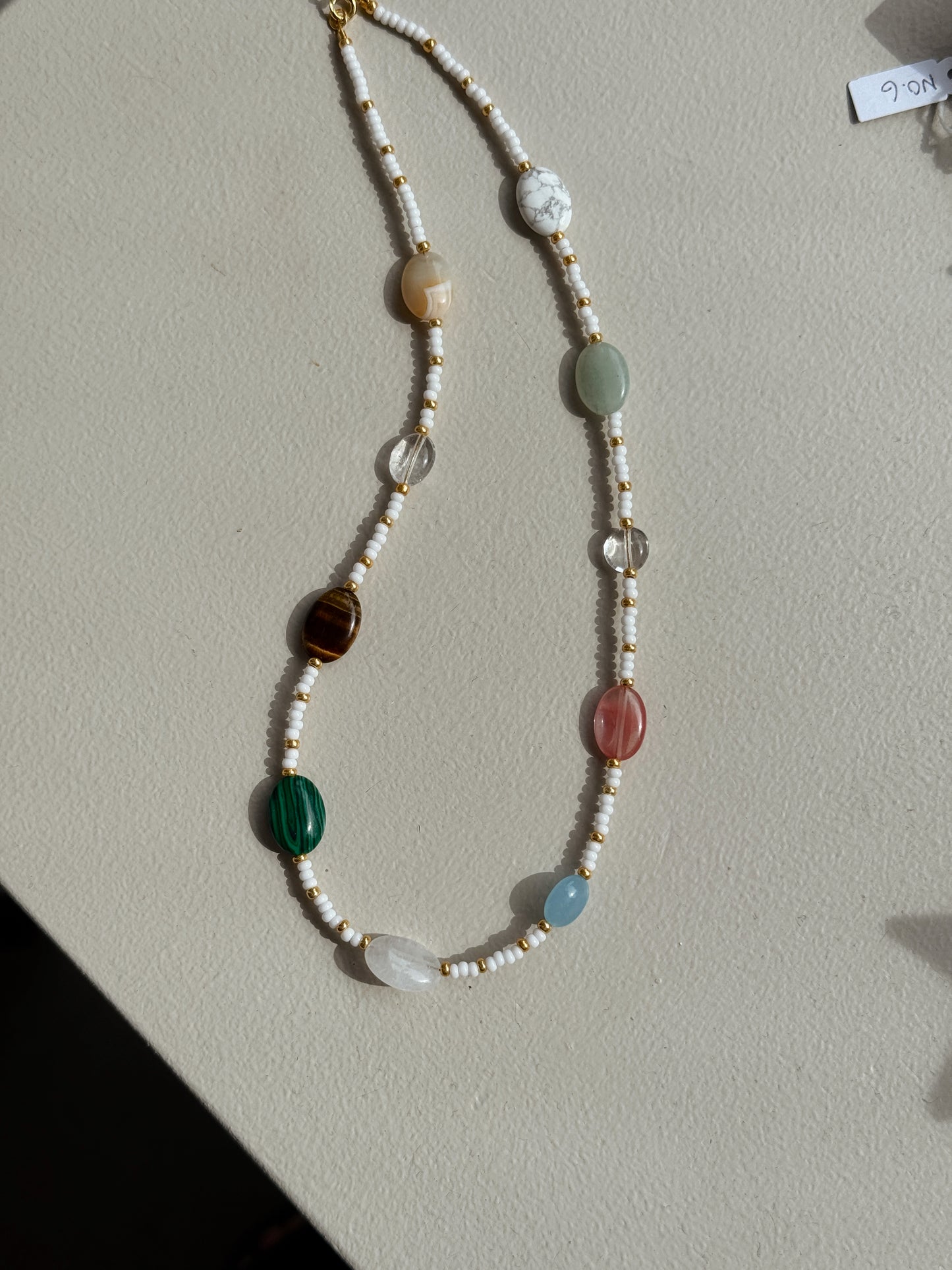 Halskæde White/Stone | No. 7