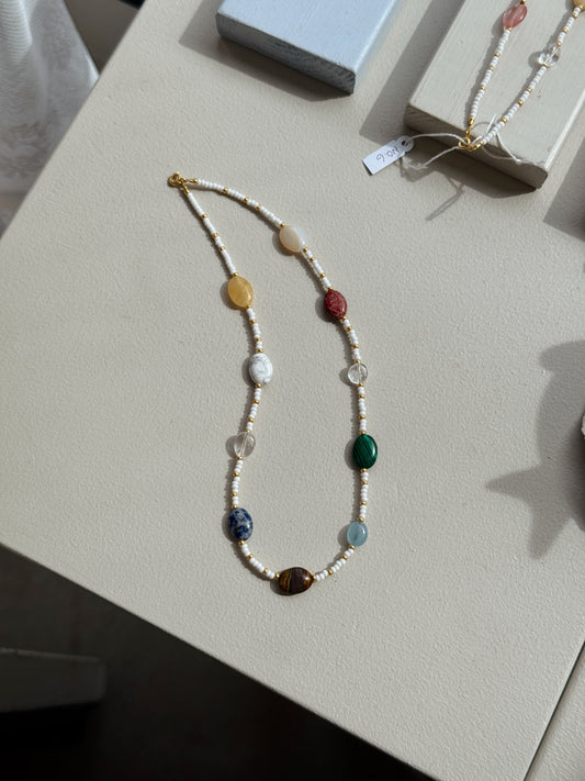 Halskæde White/Stone | No. 9