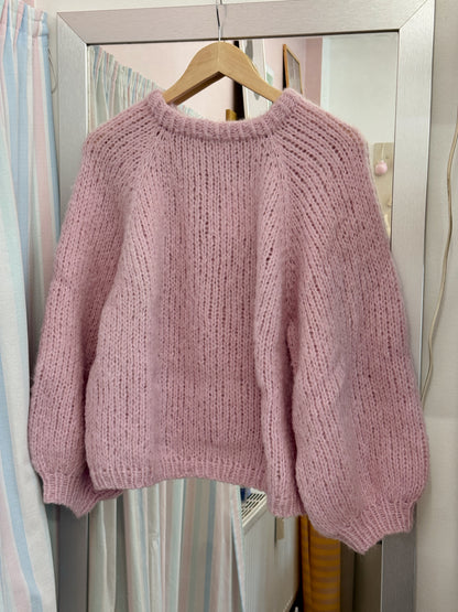 Langærmet striktrøje | Alpaca/Silke