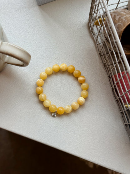 Armbånd m. natursten | Gul