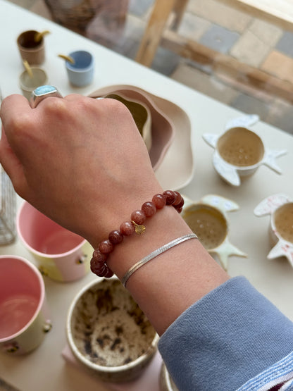 Armbånd m. natursten | Brun