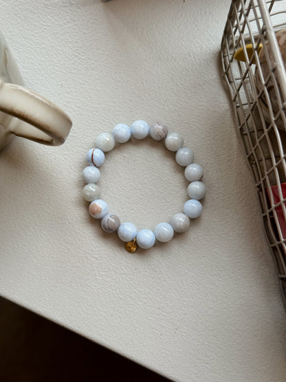 Armbånd m. natursten | Lyseblå