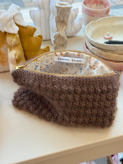 Bubble Clutch, standard | Mørk brun