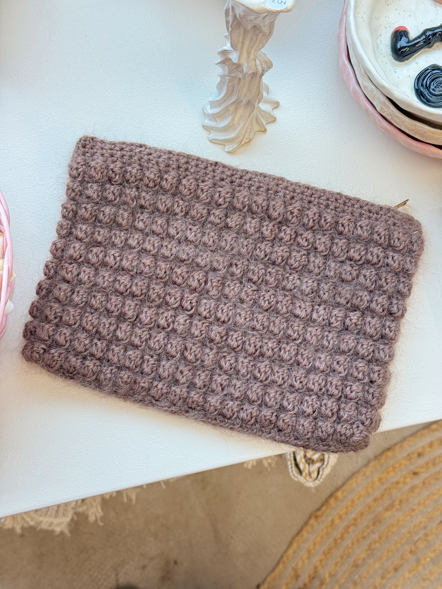 Bubble Clutch, standard | Mørk brun