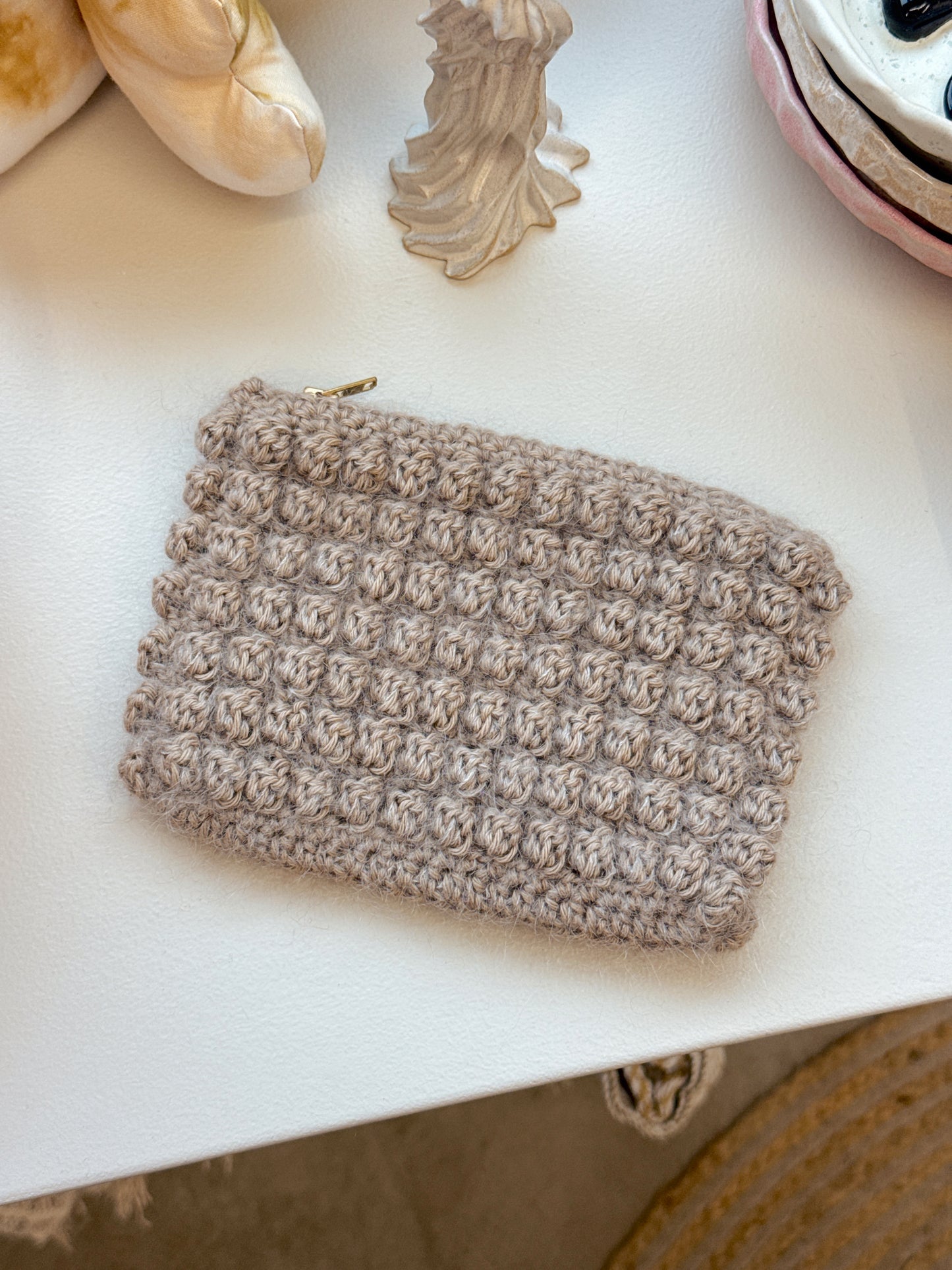 Bubble Clutch, lille | Lys brun