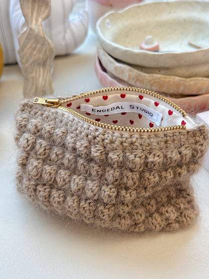 Bubble Clutch, lille | Lys brun