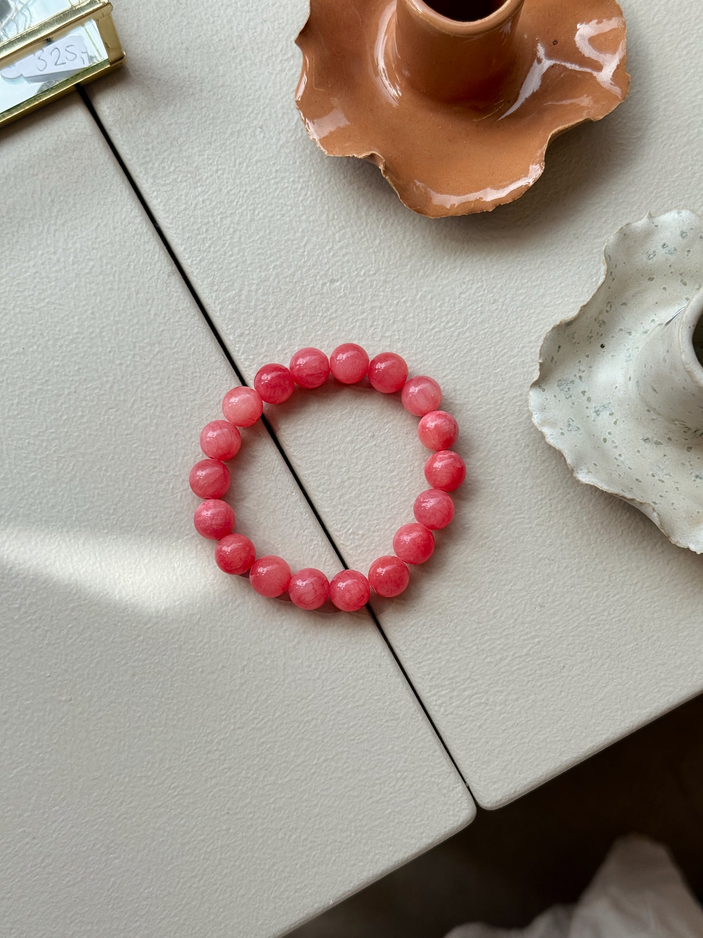Armbånd m. natursten | Koral